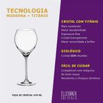 Taça de Cristal para Vinho com 470 ml Linha Carduelis Bohemia
