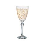 Taça de Cristal Para Água 350 ml Linha Elisabeth Decorada em Dourado Bohemia