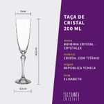 Taça de Cristal Para Champagne 200 ml Linha Elisabeth Bohemia