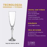 Taça de Cristal Para Champagne 200 ml Linha Elisabeth Bohemia