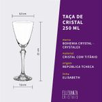 Taça de Cristal Para Vinho Tinto 250 ml Linha Elisabeth Bohemia