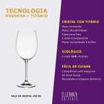 Taça de Cristal Para Vinho Tinto 450 ml Linha Colibri/Gastro Bohemia