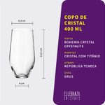 Copo De Cristal Para Água 400 ml Linha Grus Bohemia