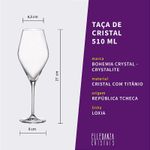 Taça de Cristal Para Vinho Branco 510 ml Linha Loxia Bohemia