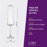 Taça de Cristal Para Champagne 210 ml Xtra Bohemia