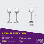 Jogo com 2 Taças De Cristal Para Licor 70 ml Anser Bohemia