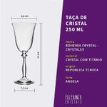 Jogo 2 Taças de Cristal Para Vinho Tinto 250 ml Angela Bohemia