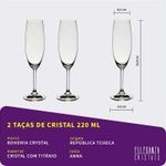 Jogo com 2 Taças de Cristal Para Champagne 220 ml Anna Bohemia