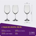 Jogo com 2 Taças de Cristal Para Vinho Branco 350 ml Anna Bohemia