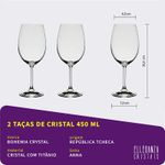 Jogo com 2 Taças de Cristal Para Vinho 450 ml Anna Bohemia