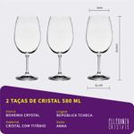 Jogo com 2 Taças de Cristal Para Água ou Vinho 580 ml Anna Bohemia