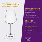 Jogo com 2 Taças de Cristal Para Vinho Bordeaux 670 ml Linha Ardea Bohemia