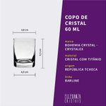 Jogo com 2 Copos De Cristal Para Shot 60 ml Linha Barline Bohemia