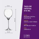 Jogo com 2 Taças de Cristal para Vinho com 470 ml Linha Carduelis Bohemia