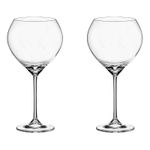Jogo com 2 Taças de Cristal para Vinho com 640 ml Linha Carduelis Bohemia