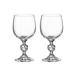Jogo com 2 Taças De Cristal Para Vinho Branco 190 ml Claudia Bohemia