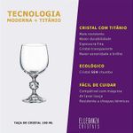 Jogo com 2 Taças De Cristal Para Vinho Branco 190 ml Claudia Bohemia