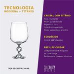 Jogo com 2 Taças de Cristal Para Água 340 ml Linha Claudia Bohemia