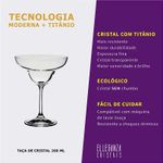 Jogo 2 Taças De Cristal Para Margarita 260 ml Bar Bohemia