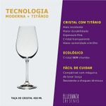 Jogo com 2 Taças de Cristal Para Água com 450 ml Linha Helena Bohemia