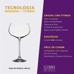 Jogo com 2 Taças de Cristal Para Vinho Tinto 400 ml Linha Megan Bohemia
