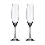 Jogo com 2 Taças De Cristal Para Champagne 250 ml Milvus Bohemia