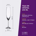 Jogo com 2 Taças De Cristal Para Champagne 250 ml Milvus Bohemia