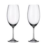 Jogo com 2 Taças De Cristal Para Vinho Bordeaux 630 ml Milvus Bohemia