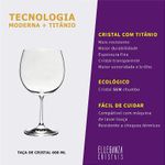 Jogo com 2 Taças De Cristal Para Bourgogne ou Gin 600 ml Roberta Bohemia