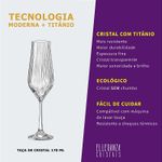 Jogo 2 Taças de Cristal Para Champagne 170 ml Tulipa Optic Bohemia