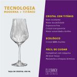 Jogo com 2 Taças de Cristal Para Água ou Vinho 450 ml Tulipa Optic Bohemia