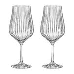 Jogo 2 Taças de Cristal Para Vinho Bordeaux 550 ml Tulipa Optic Bohemia