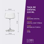 Jogo com 2 Taças de Cristal Para Cocktail 220 ml Xtra Bohemia