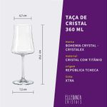Jogo 2 Taças de Cristal Para Vinho Branco 360 ml Xtra Bohemia