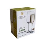 Jogo com 6 Taças de Cristal Para Champagne 290 ml Linha Anser Bohemia