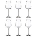 Jogo com 6 Taças De Cristal Para Vinho 440 ml Anser Bohemia
