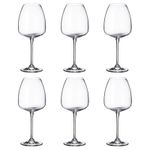 Jogo com 6 Taças De Cristal Para Vinho Tinto 610 ml Linha Anser Bohemia