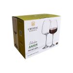 Jogo com 6 Taças De Cristal Para Vinho Tinto 610 ml Linha Anser Bohemia