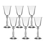 Jogo 6 Taças de Cristal Para Vinho Branco 185 ml Angela Bohemia