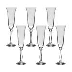 Jogo 6 Taças de Cristal Para Champagne 190 ml Angela Bohemia