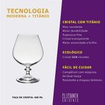 Jogo 6 Taças de Cristal Para Cognac 400 ml Angela Bohemia