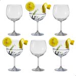 Jogo com 6 Taças de Cristal Para Vinho ou Gin 600 ml Anna Bohemia