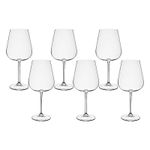Jogo com 6 Taças de Cristal Para Vinho Bordeaux 670 ml Linha Ardea Bohemia