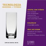 Jogo com 6 Copos de Cristal Para Água ou Suco 300 ml Barline Bohemia
