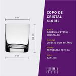 Jogo com 6 Copos de Cristal Para Whisky 410 ml Barline Bohemia