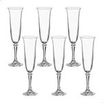 Jogo 6 Taças de Cristal Para Champagne 175 ml Linha Branta Bohemia