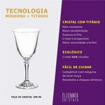 Jogo com 6 Taças De Cristal Para Vinho Tinto 290 ml Branta Bohemia