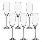 Jogo com 6 Taças de Cristal para Champagne com 290 ml Linha Carduelis Bohemia