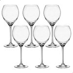 Jogo com 6 Taças de Cristal para Vinho com 470 ml Linha Carduelis Bohemia