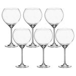Jogo com 6 Taças de Cristal para Vinho com 640 ml Linha Carduelis Bohemia